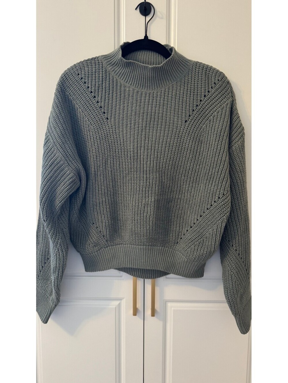 Forever 21 Green Mock Neck Chunky Knit Sweater Size L